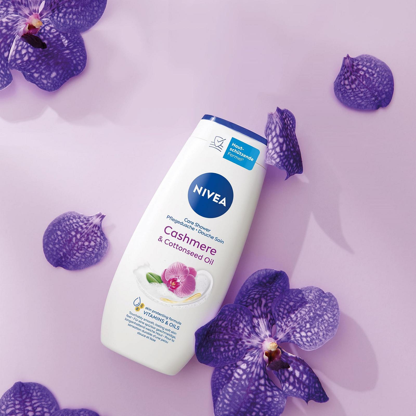 Гель для душа NIVEA Cashmere & Cottonseed Oil увлажняющий pH-нейтральный с ароматом орхидеи 250 мл, фото №8