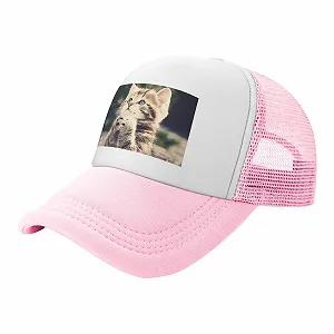 Бейсболка FZGGWYHL Модна з Котячим Мотивом Сітчаста Регульована Спортивна Унісекс - Фото 1