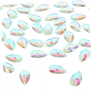 Стрази FRCOLOR Краплеподібні Плоскі 100 штук Камені для шиття Коштовності Кришталеві Плоскі - Фото 1