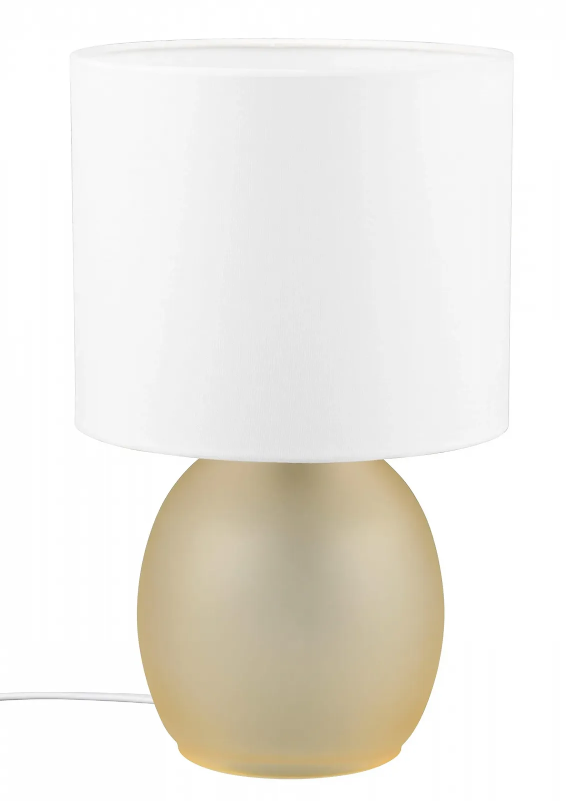 Настільна лампа Trio Leuchten Vela 517900113 Скляна основа янтарного кольору Тканинний абажур 1x E14 Білий, фото №1