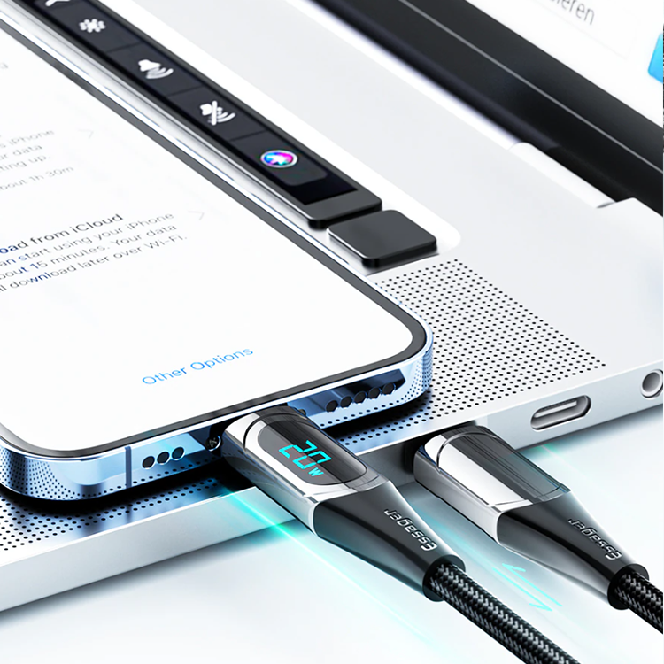 Зарядный кабель Display ESSAGER Type C to Lightning 1метр 20W, фото №8