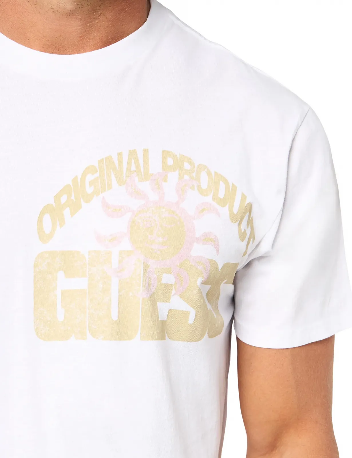 Футболка з короткими рукавами GUESS Faded Stamp M4GI50K9RM1, біла, великий розмір, фото №3