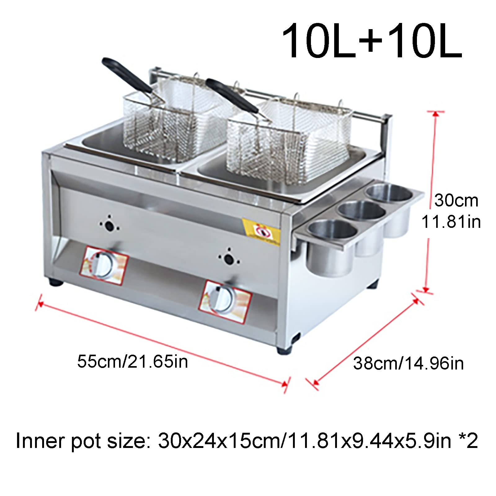 Фритюрница ZYLEDW Professional Gas 10L + 10L Большая Нержавеющая сталь LPG Двойная, фото №2 Фритюрница ZYLEDW Professional Gas 10L + 10L Большая Нержавеющая сталь LPG Двойная, фото №2