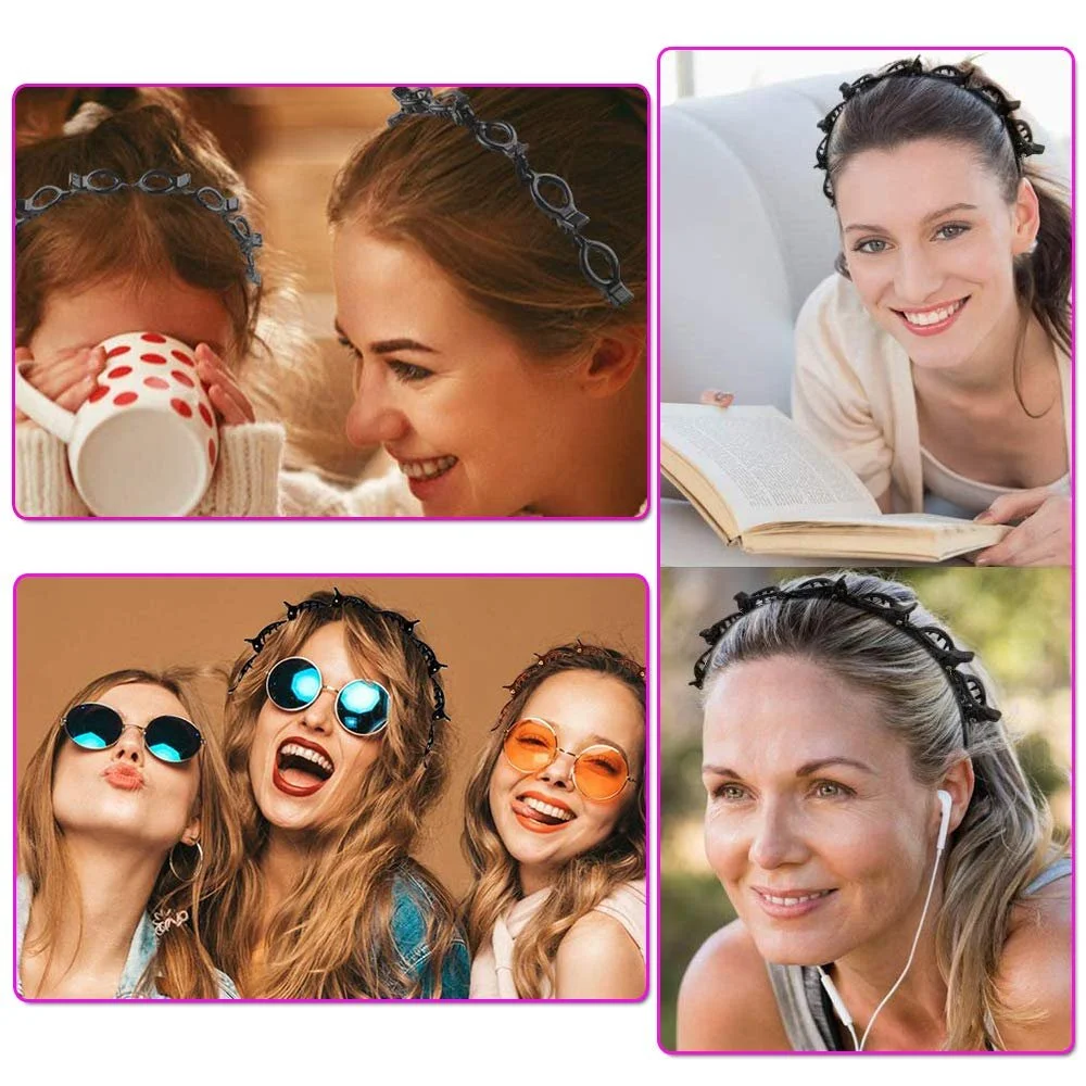 Обруч для волос Двойная челка, 2 шт, фото №6