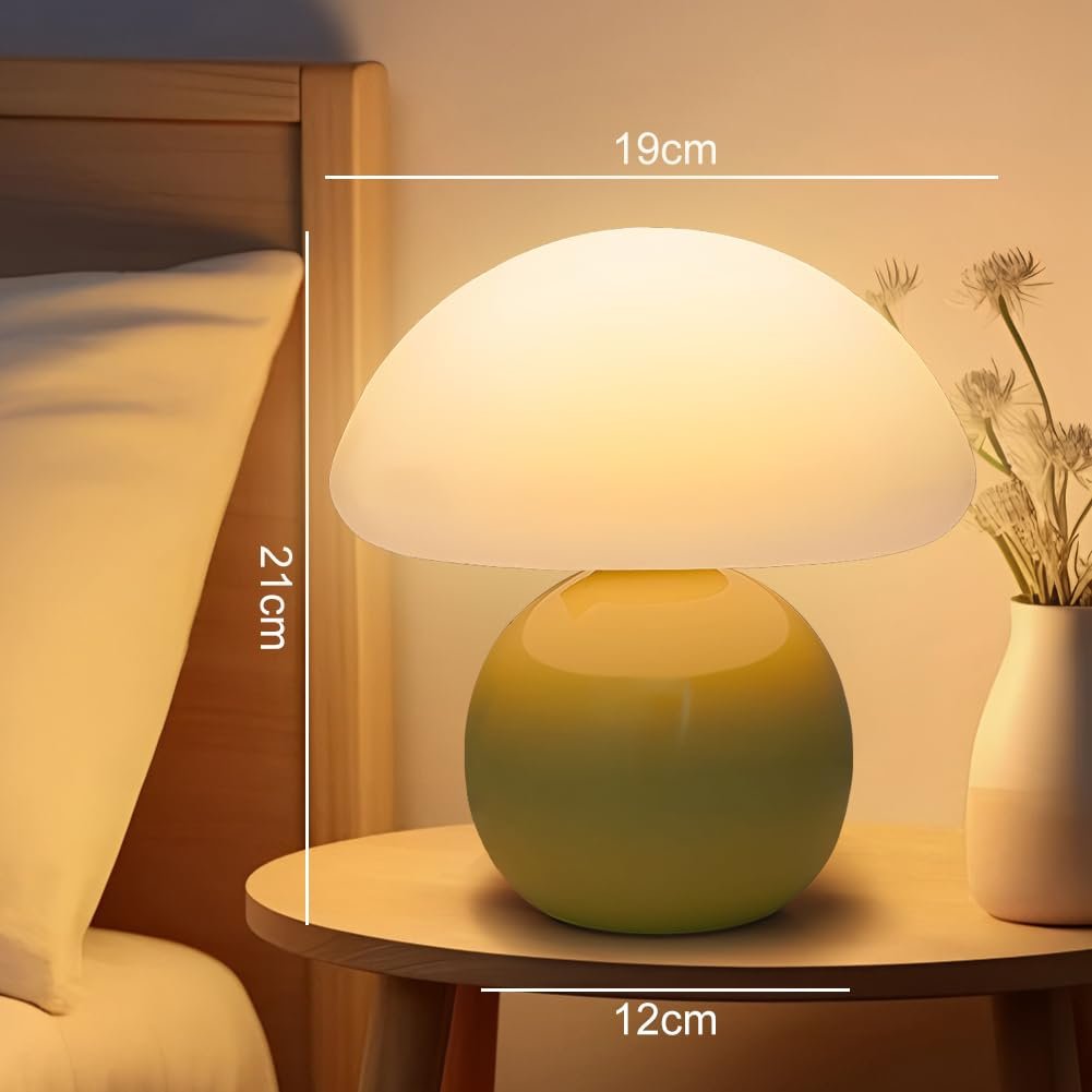 Настільна лампа Mushroom LED Dimmable Glass Ceramic Yellow, фото №2