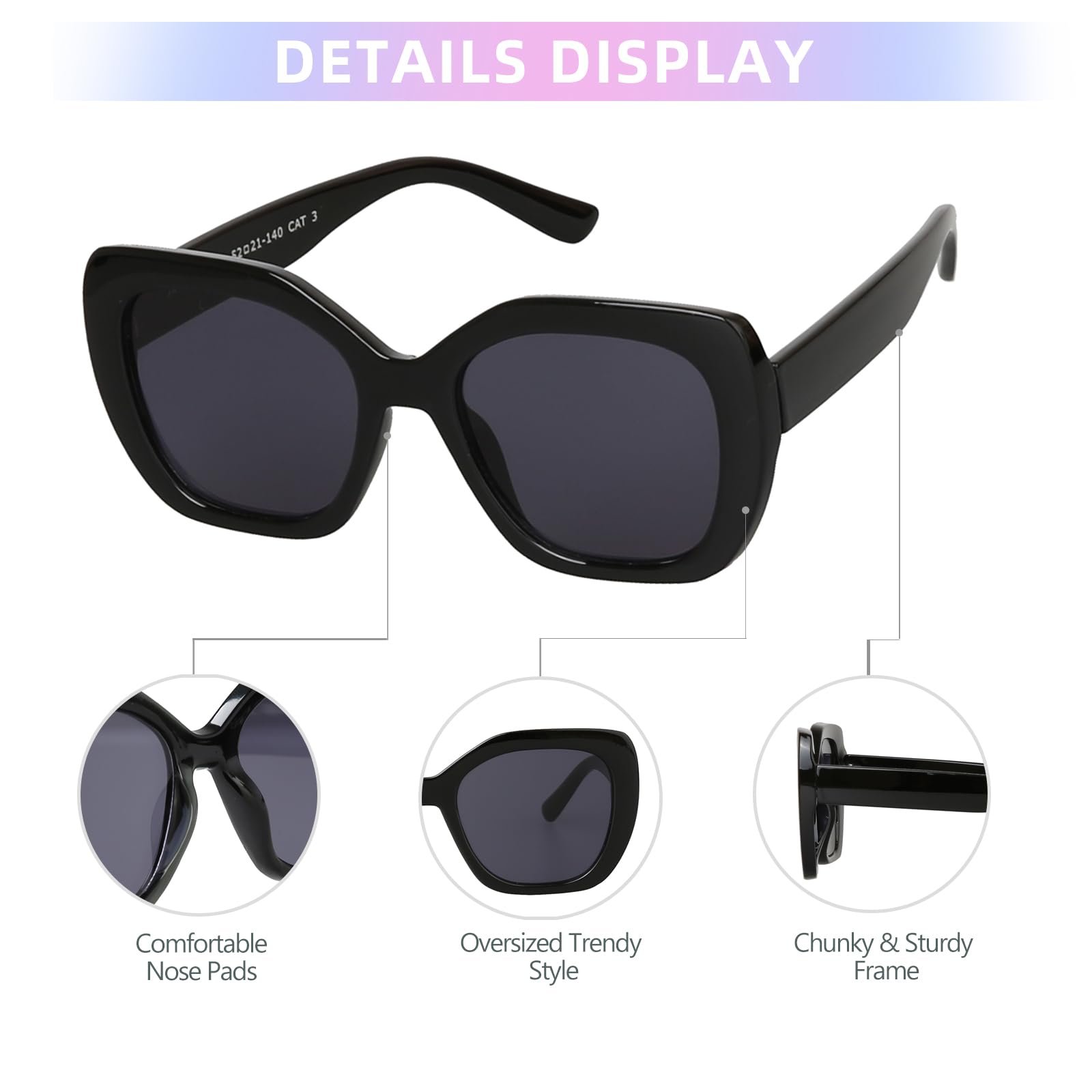 Сонцезахисні окуляри Cateye Retro JOOX Великі для жінок, поляризовані, фото №5