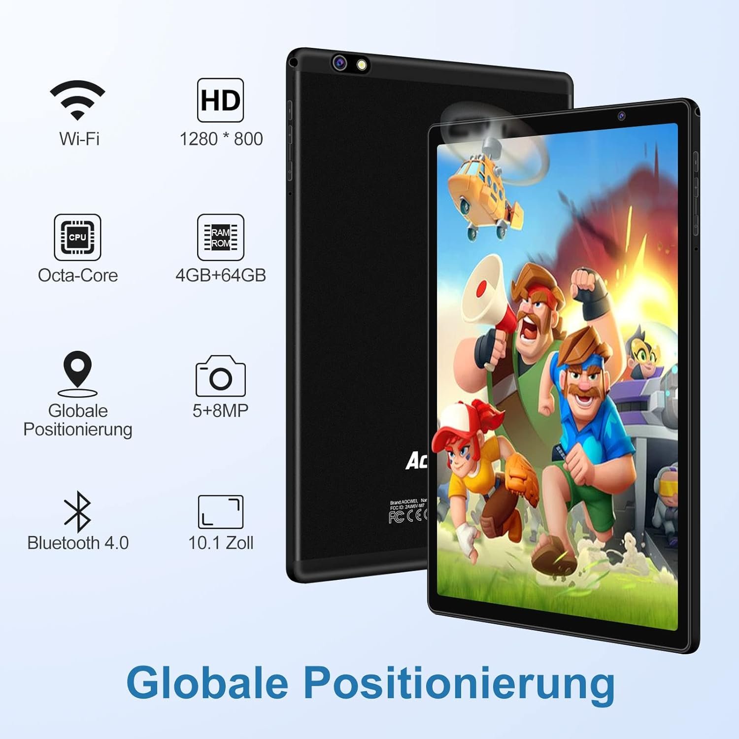 Планшет 10.1" Aocwei X500 4/64Gb 8 ядер Android 11 8000 mAh Зелений, фото №3