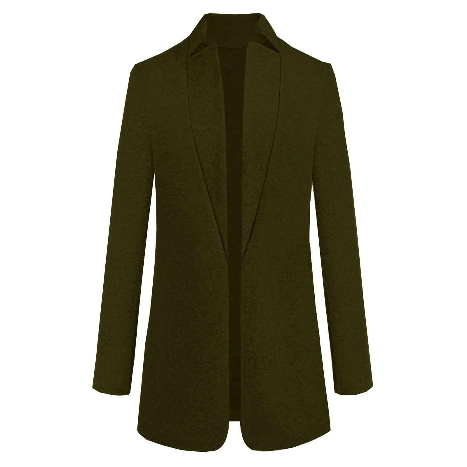 Твідове пальто Стійка комір Однотонний Повсякденний Довгий рукав, фото №3 Твідове пальто Стійка комір Однотонний Повсякденний Довгий рукав, фото №3