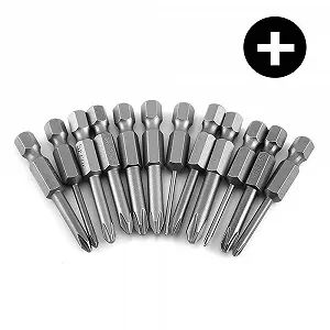 Набір біт для викрутки Phillips Mesee 12 шт. 1/4 дюйма S2 Steel 50 мм Magnetic Hex Shank synthetic.ua - Фото 1