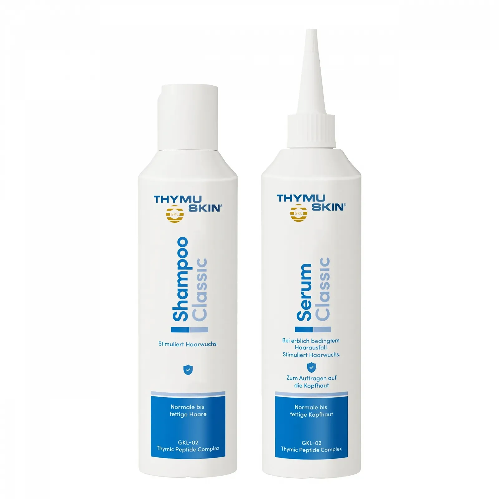 Набір для стимуляції росту волосся THYMUSKIN Classic (1 x 200 мл Шампунь + 1 x 200 мл Сироватка), фото №1