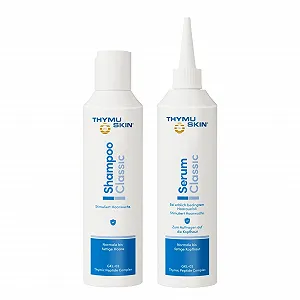 Набор для стимуляции роста волос THYMUSKIN Classic (1 x 200 мл Шампунь + 1 x 200 мл Сыворотка) - Фото 1