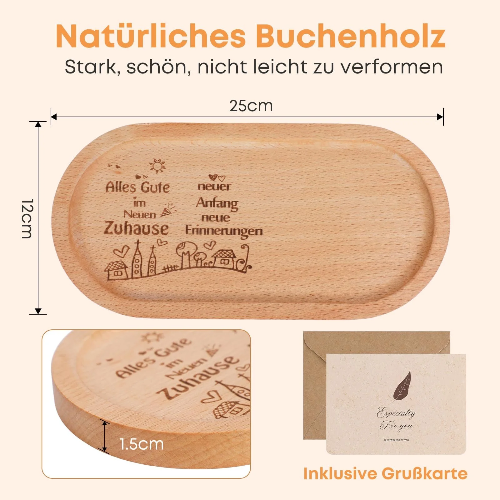 Декоративний піднос Seutgjie Дерев'яний з гравіюванням, фото №2