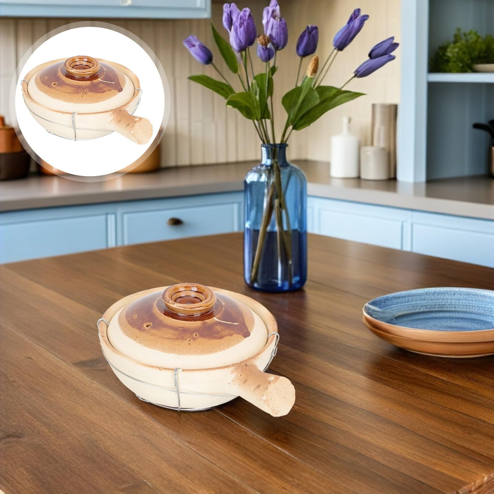 Кастрюля для запекания VALICLUD керамическая 0,8 л с ручками, фото №9