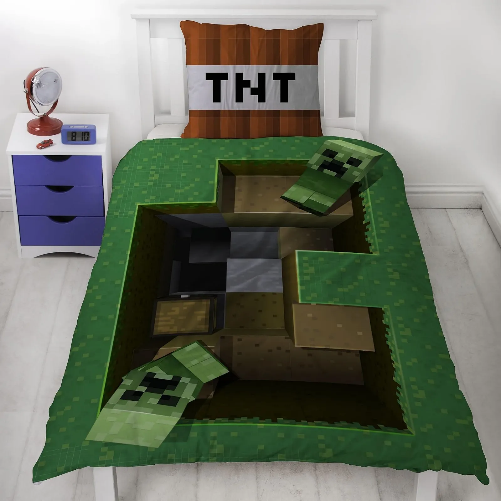 Постільна білизна Minecraft Двосторонній TNT Creeper Diamond Sword 2шт 135x200см Наволочка 80x80см бавовна, фото №1 Постільна білизна Minecraft Двосторонній TNT Creeper Diamond Sword 2шт 135x200см Наволочка 80x80см бавовна, фото №1