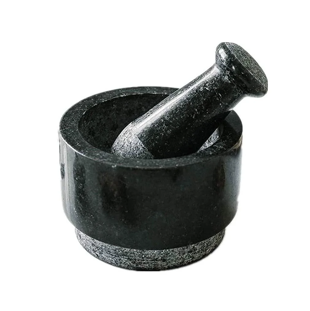 Ступка з товкачиком з полірованого мармуру для гуакамоле Міцна, велика та елегантна, фото №1