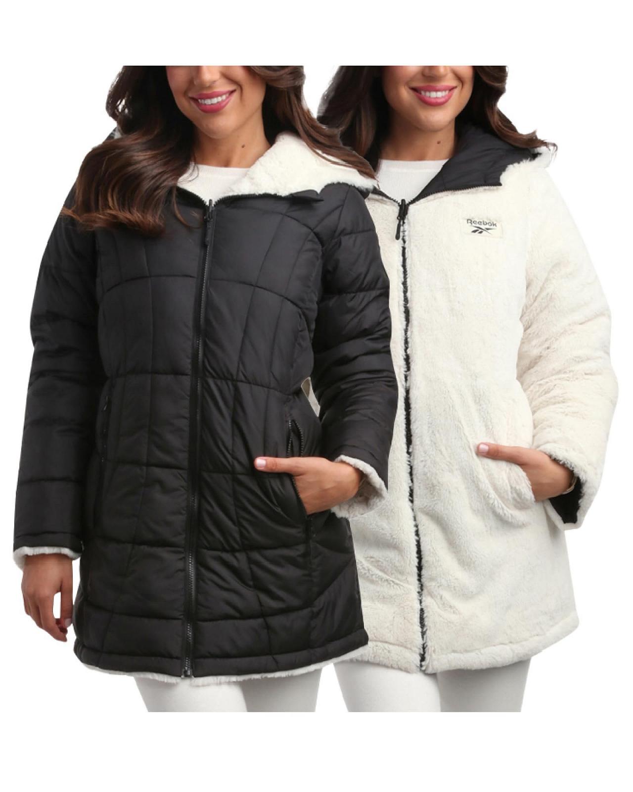 Женская зимняя куртка Reebok, двусторонняя стеганая, фото №1