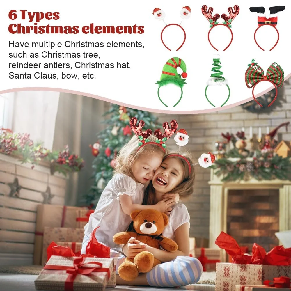 Набор из 6 рождественских обручей для волос., фото №4