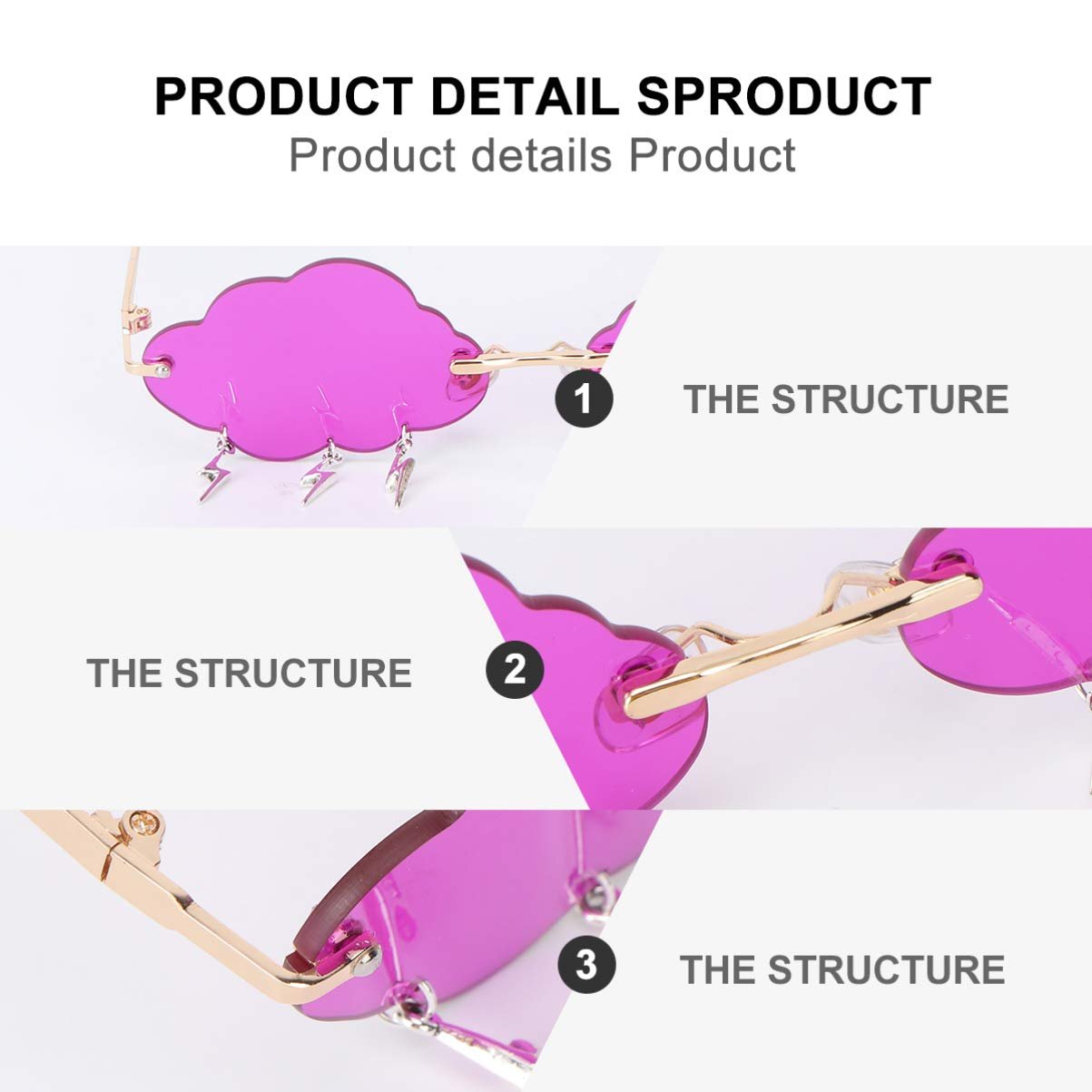 Сонцезахисні окуляри Wolke Без оправи Вінтажні, фото №9