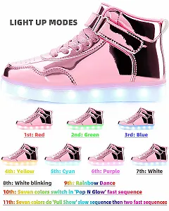 Детские LED кроссовки Aptesol High-Top с мигающими огнями, USB зарядка для мальчиков и девочек synthetic.ua - Фото 1