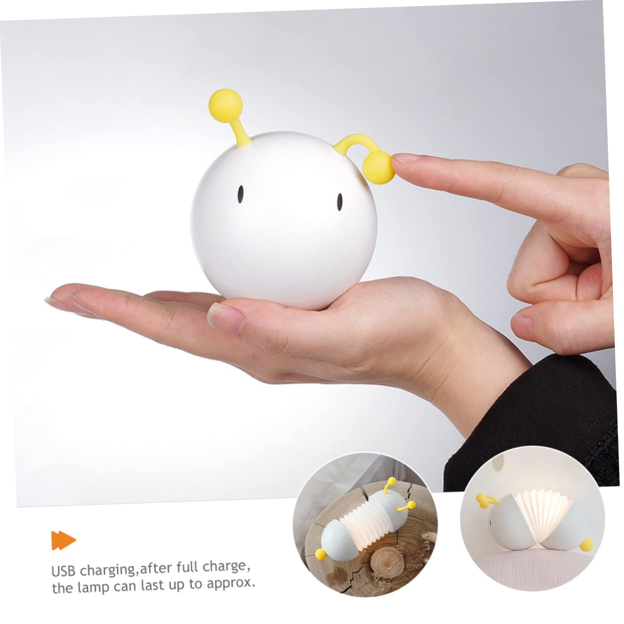 Настольная лампа Garneck Caterpillar LED Ночник Декоративная Настольная Лампа Кавай для Детской Комнаты С Литиевым Аккумулятором Гусеница Лампа Белый, фото №4 Настольная лампа Garneck Caterpillar LED Ночник Декоративная Настольная Лампа Кавай для Детской Комнаты С Литиевым Аккумулятором Гусеница Лампа Белый, фото №4