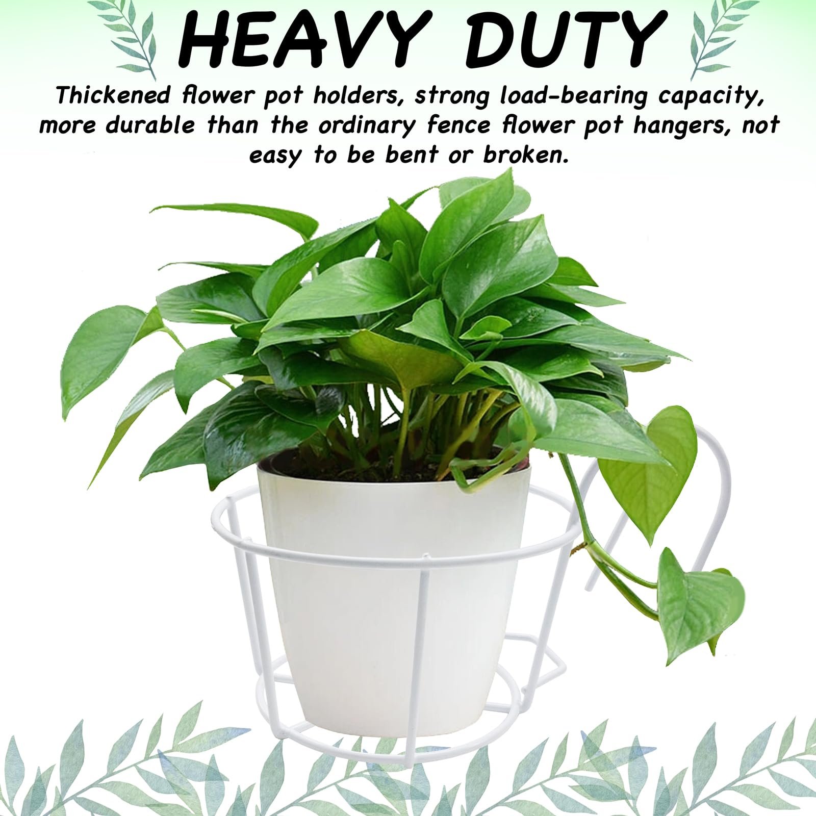 Набір тримачів для квіткових горщиків 3 шт. Металеві Круглі Білі, фото №4 Набір тримачів для квіткових горщиків 3 шт. Металеві Круглі Білі, фото №4