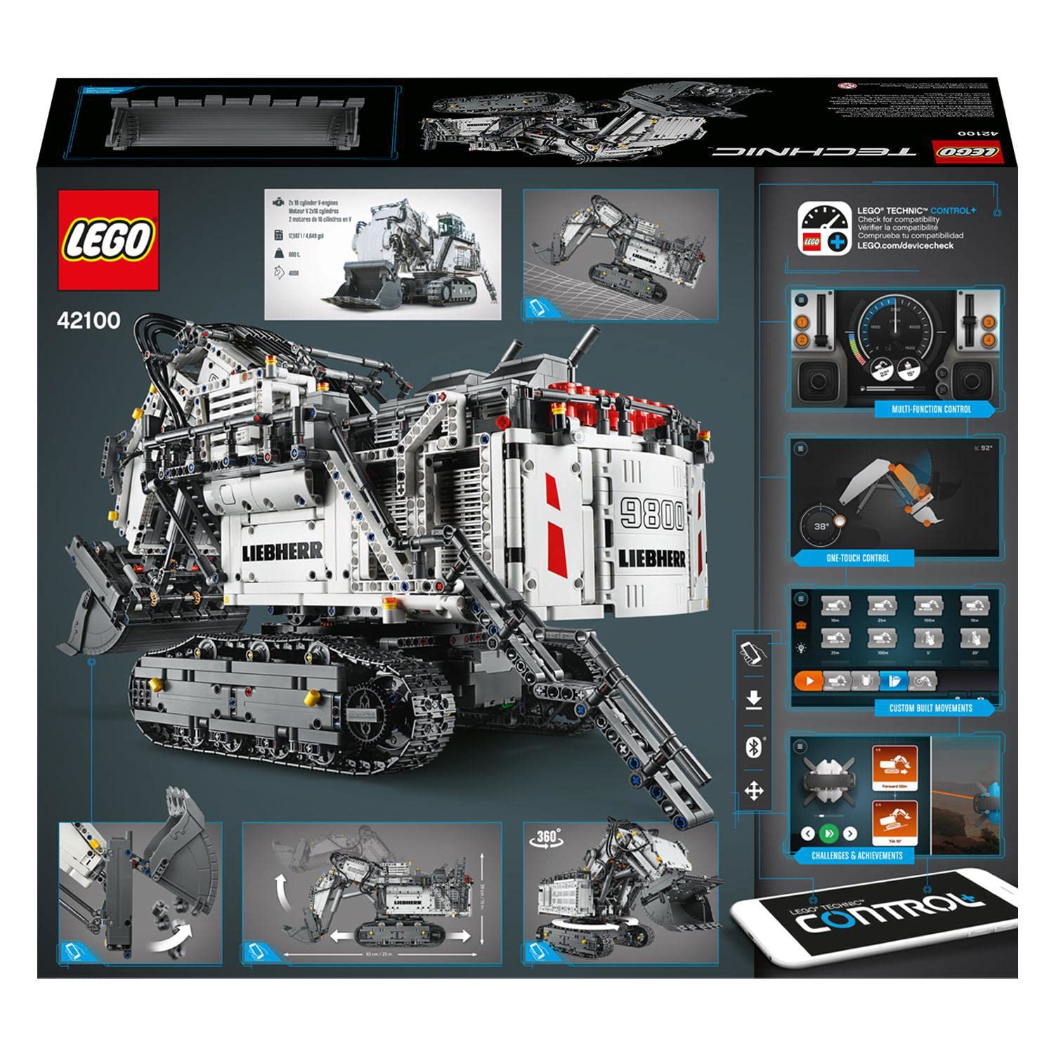 Іграшка-конструктор Lego Technic 42100 Liebherr Excavator R 9800 керована через додаток, фото №9