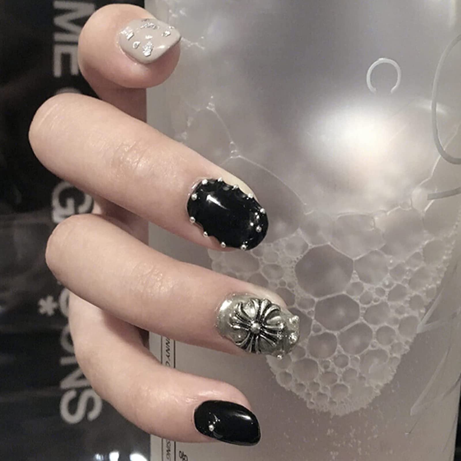 Стразы Металлические заклепки в стиле ретро-панк для DIY 3D дизайна ногтей, 10 шт, Серебряный Крест, фото №2 Стразы Металлические заклепки в стиле ретро-панк для DIY 3D дизайна ногтей, 10 шт, Серебряный Крест, фото №2