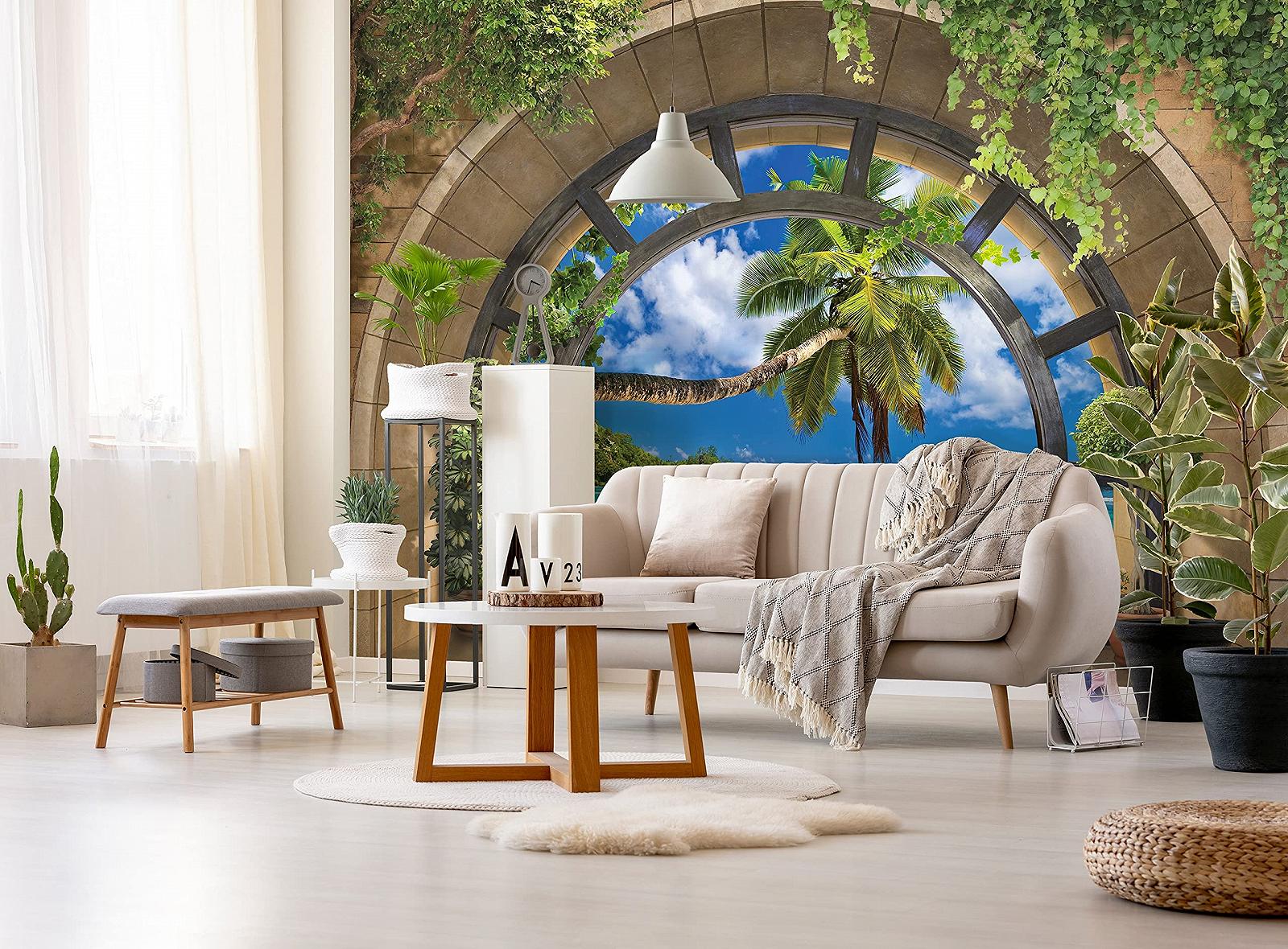 Фотошпалери 11554 VEXXL 3D Вікно Пляж Море Пальми 312 x 219 см 3 Панелі Флізелінові, фото №4 Фотошпалери 11554 VEXXL 3D Вікно Пляж Море Пальми 312 x 219 см 3 Панелі Флізелінові, фото №4