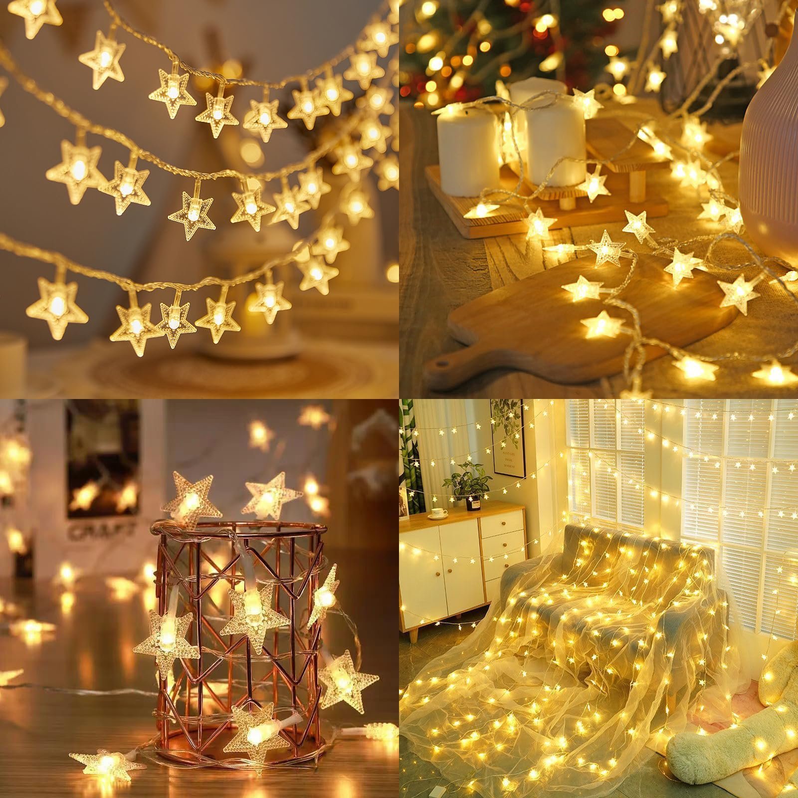 Гирлянда ENLACE Звезды 3 м, 20 LED, теплый белый, фото №7
