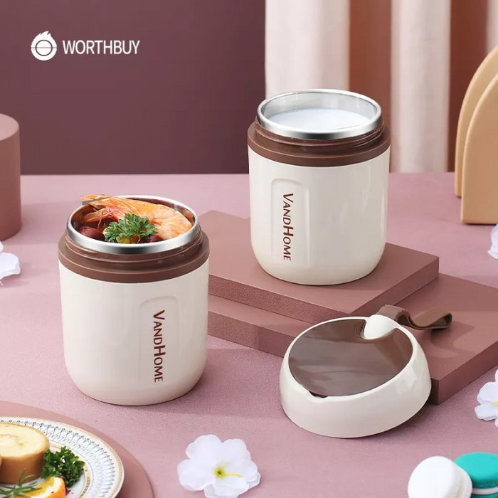 Термо суп ланч бокс для рідкого Home 450 мл бежева, фото №6 Термо суп ланч бокс для рідкого Home 450 мл бежева, фото №6