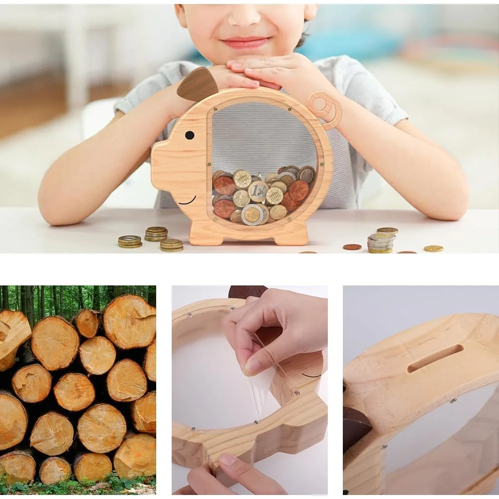 Скарбничка дитяча Дерев'яна Персоналізована Творча, фото №3