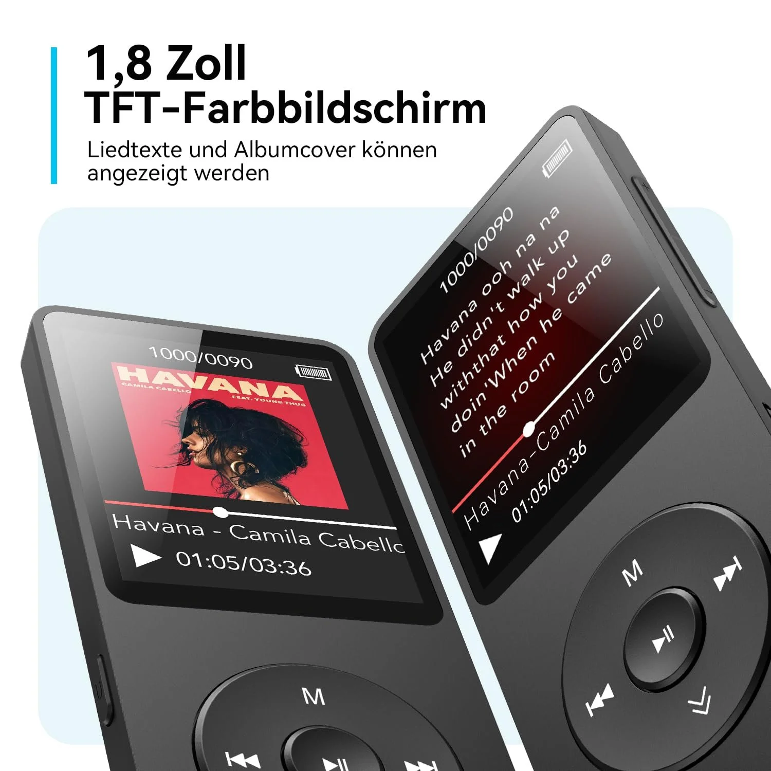 MP3-плеєр AGPTEK 64 ГБ Bluetooth 5.3 зі спікером, 40 годин роботи від батареї, маленький і класичний спортивний MP3 з екраном 1,8 дюйма, FM-радіо (без навушників), Чорний, фото №9