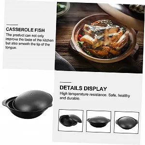 Каструля алюмінієва чорна жаростійка з кришкою антипригарна для рису та тушкування synthetic.ua - Фото 1