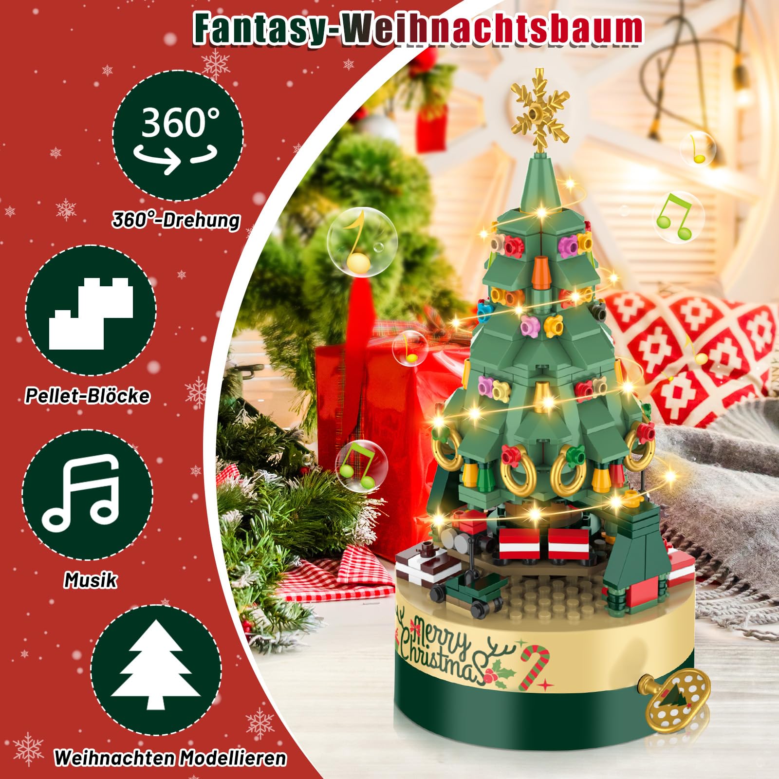 Набір Ulikey Christmas Tree Building Blocks для складання різдвяних ялинок, фото №4