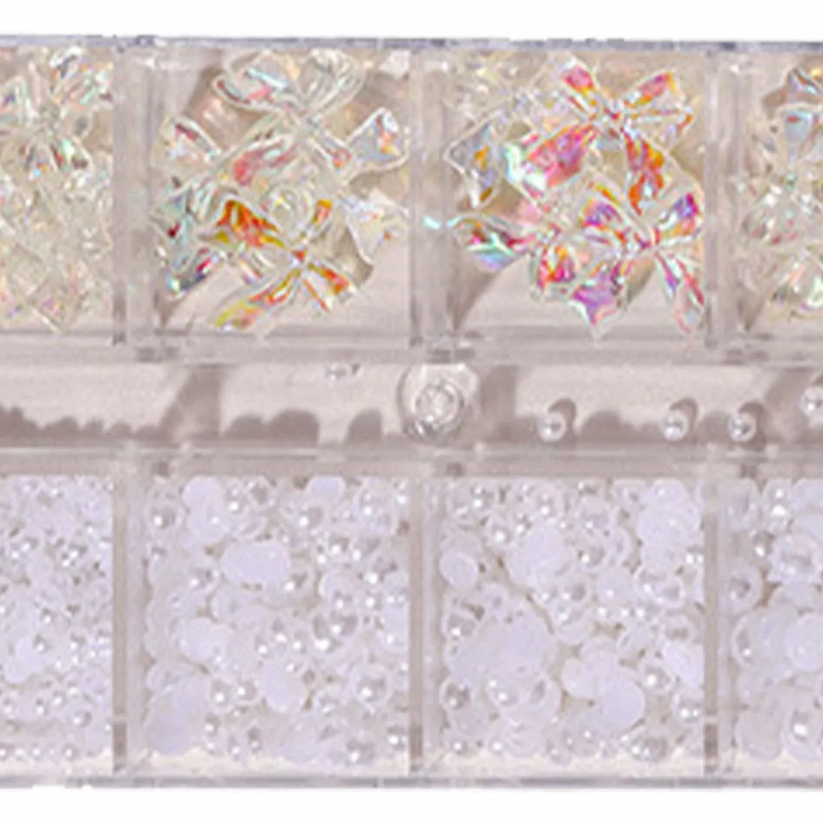 Стрази для нігтів 12 лотків, 6 розмірів Перлини з плоскою задньою частиною Білі, фото №9