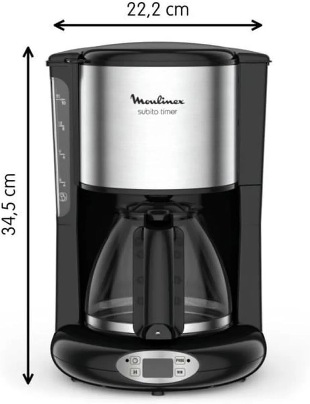 Фильтр-кофеварка Moulinex Subito FG362810 программируемая с таймером нержавеющая сталь / черная, фото №5