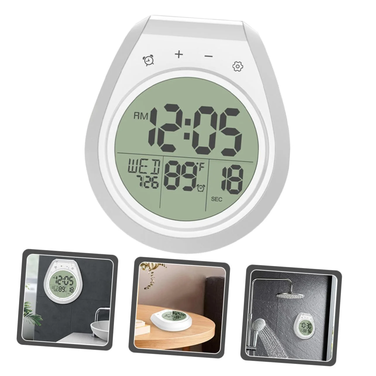 Цифровые LCD часы MUCKLILY влагостойкие с присоской для ванной комнаты, фото №2