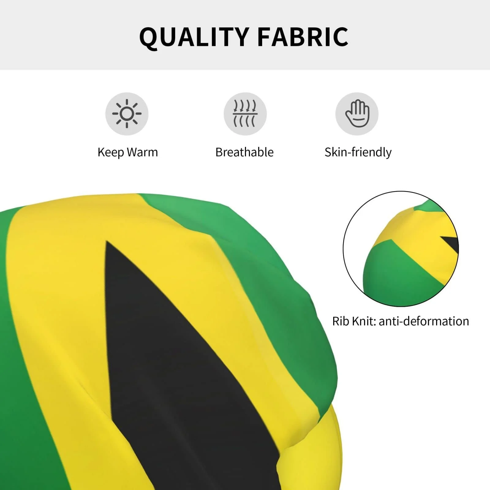 Шапка LOUJIN Jamaica Flag Slouchy для мальчиков и девочек-подростков, теплая вязаная, фотоцвет, один размер, фотоцвет, фото №6