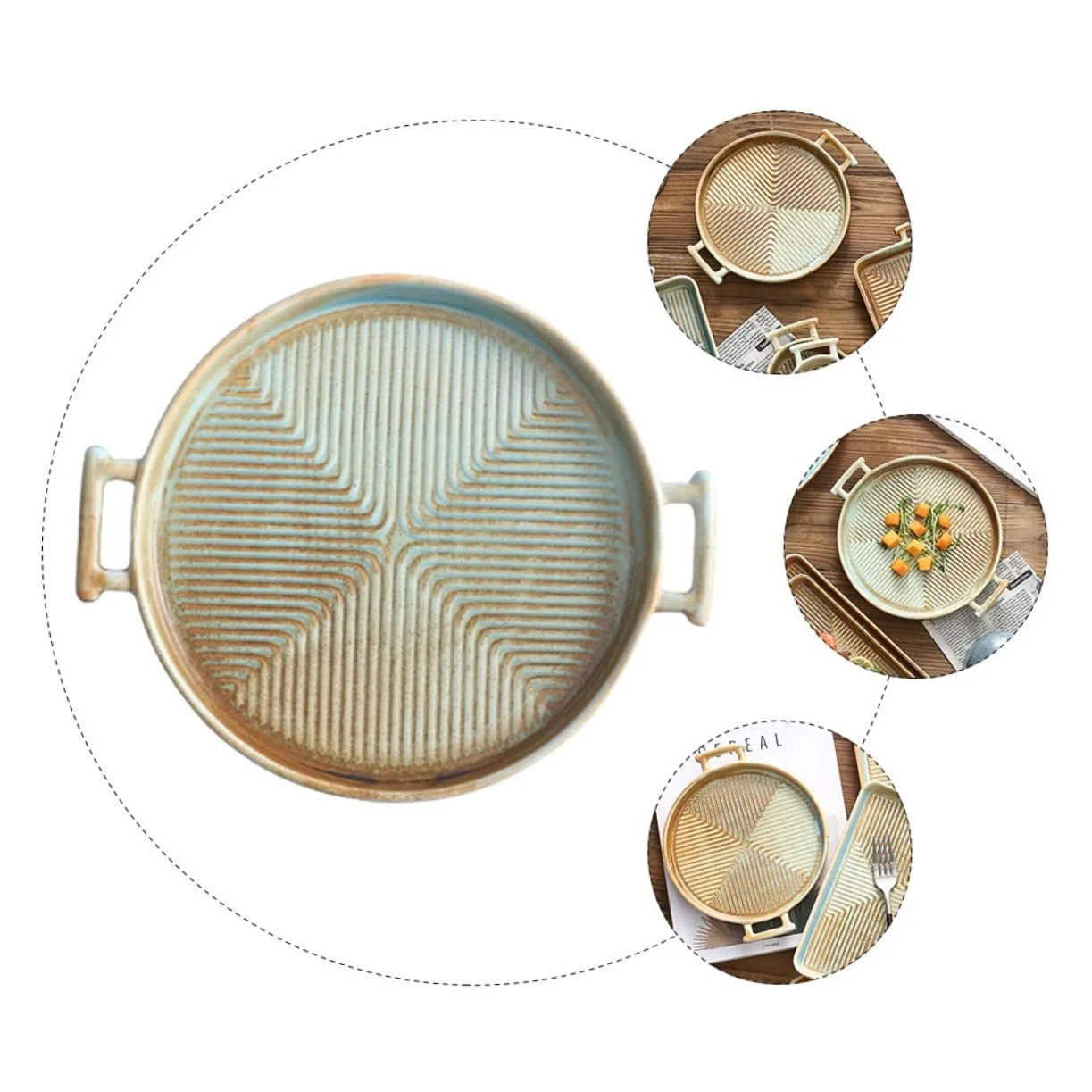 Форма для запікання SHOWERORO керамічна кругла ретро дизайн антипригарна, фото №9