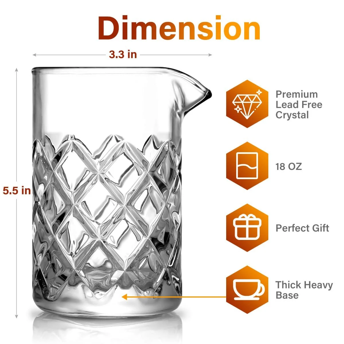 Склянка для змішування коктейлів Eligara Crystal, 535 мл, фото №4