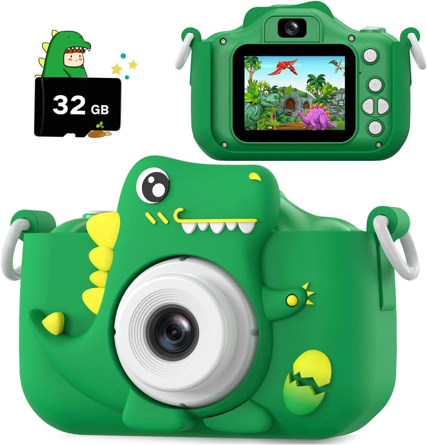 Дитяча цифрова фотокамера HOOMOON 20MP 1080P з картою 32ГБ Зелена, фото №1 Дитяча цифрова фотокамера HOOMOON 20MP 1080P з картою 32ГБ Зелена, фото №1