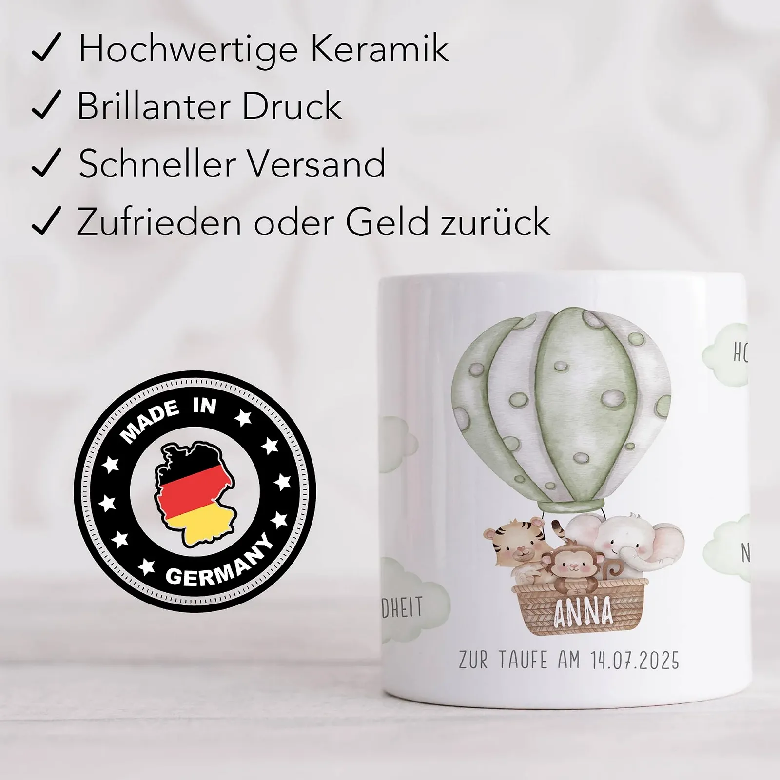 Скарбничка керамічна для хрещення 9,4х8 см зелена, фото №5