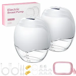 Молоковідсмоктувач електричний портативний Hands-Free Jheppbay All-in-one, безболісний, без BPA, з фланцем 17/19/21/24 мм, 2 шт. в упаковці - Фото 1