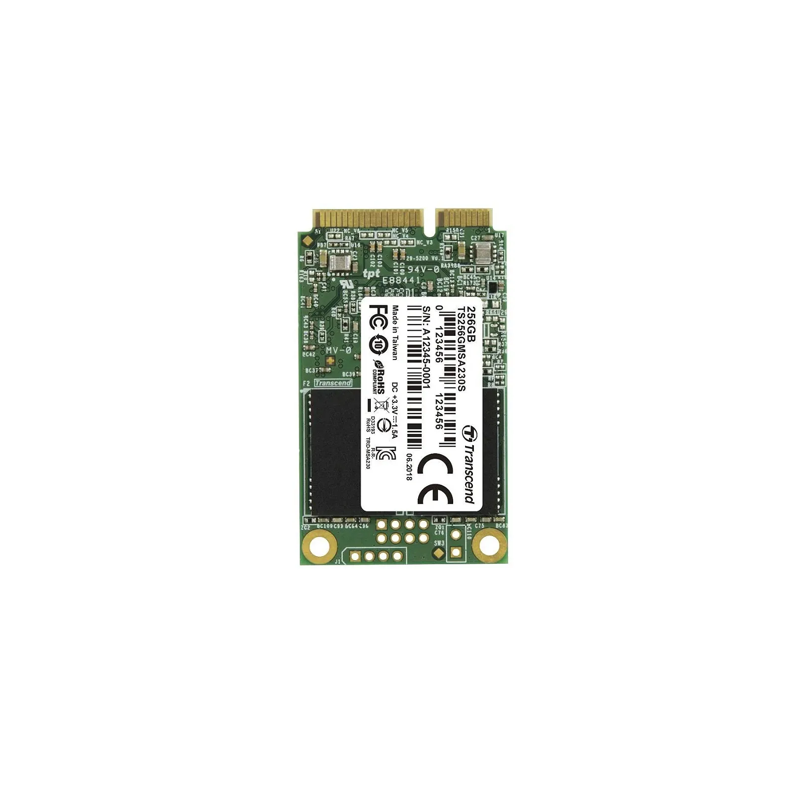 Внутренний SSD Transcend MSA230S 256 ГБ mSATA III 3D TLC, фото №4 Внутренний SSD Transcend MSA230S 256 ГБ mSATA III 3D TLC, фото №4
