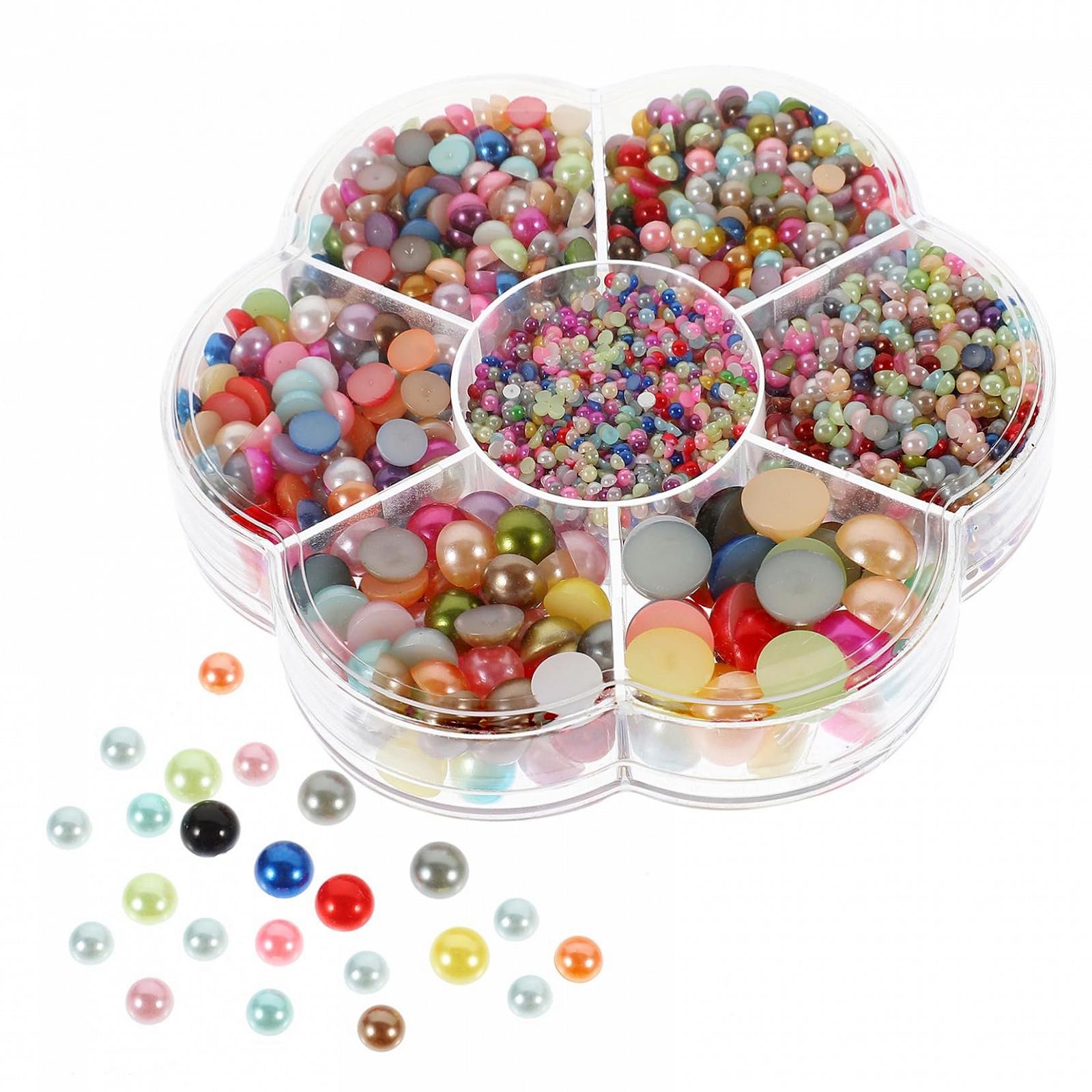 Подвеска для ногтей NUOBESTY Стразы фиолетовые, кабошоны, искусственные жемчужные бусины, полусферические бусины для маникюра, жемчуг, непористые наклейки для ногтей ABS, 1 коробка, фото №1