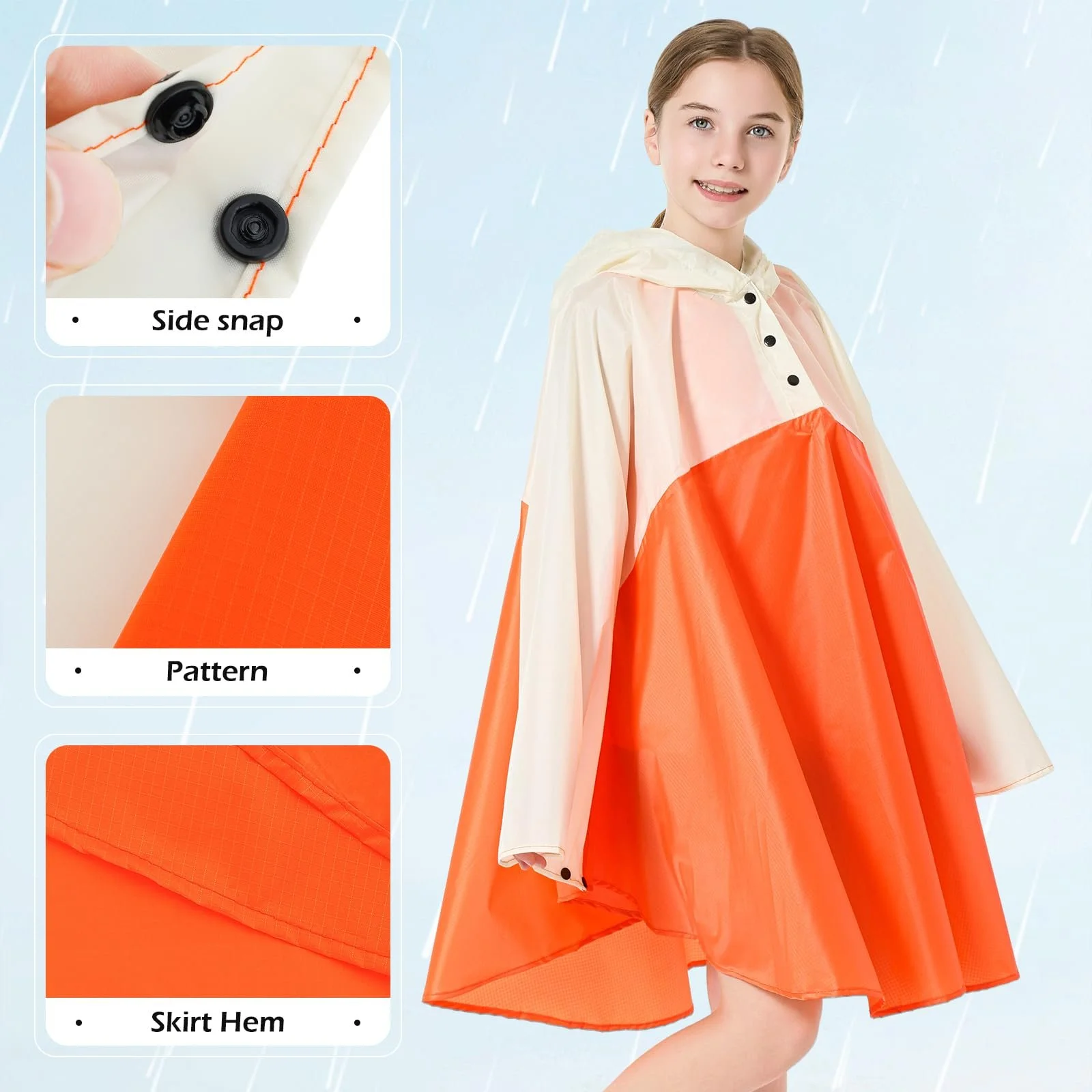 Детское дождевое пончо KAKU NANU, Легкое водонепроницаемое, фото №2