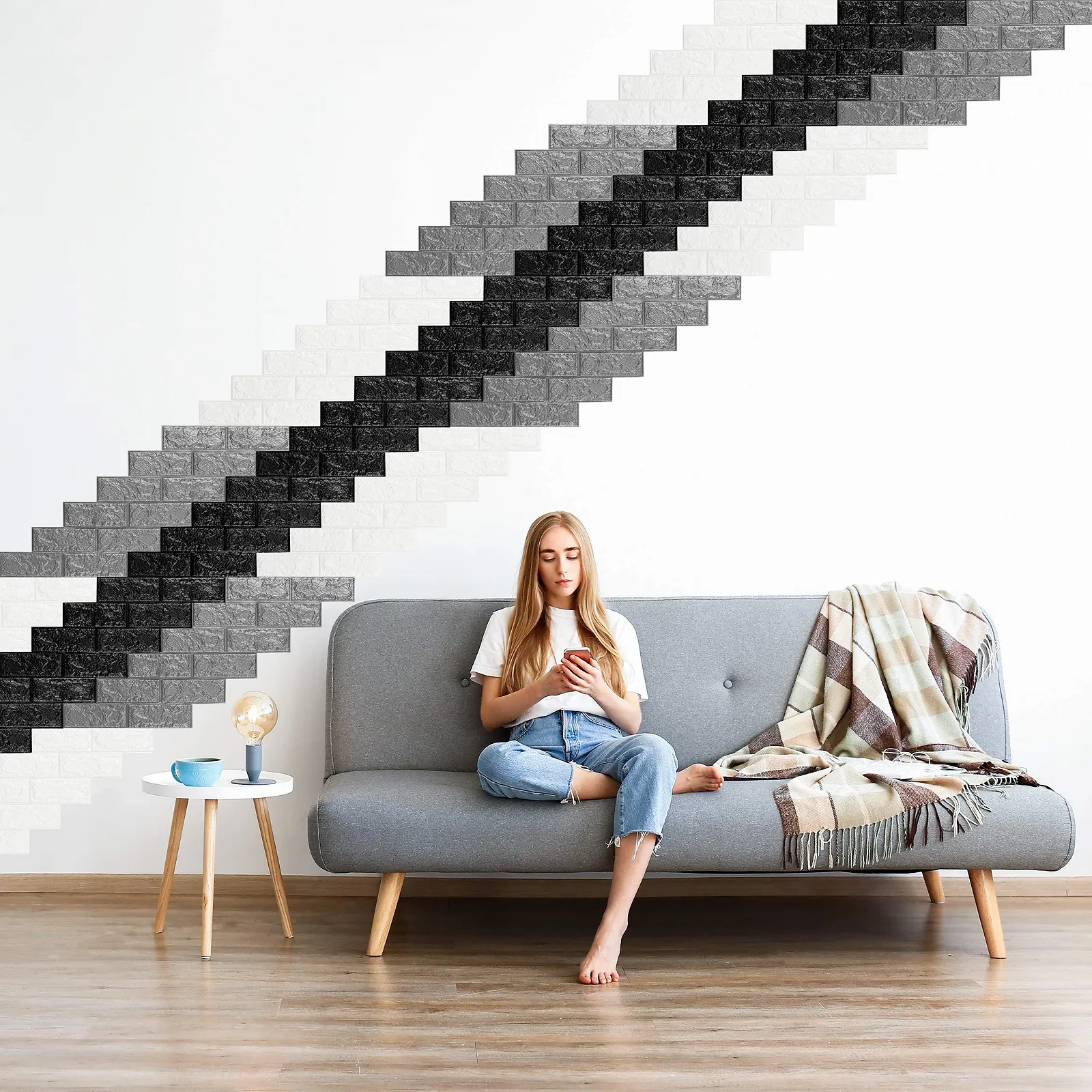 Панели настенные Relaxdays самоклеящиеся 3D Камень 78 x 70 см, фото №3 Панели настенные Relaxdays самоклеящиеся 3D Камень 78 x 70 см, фото №3