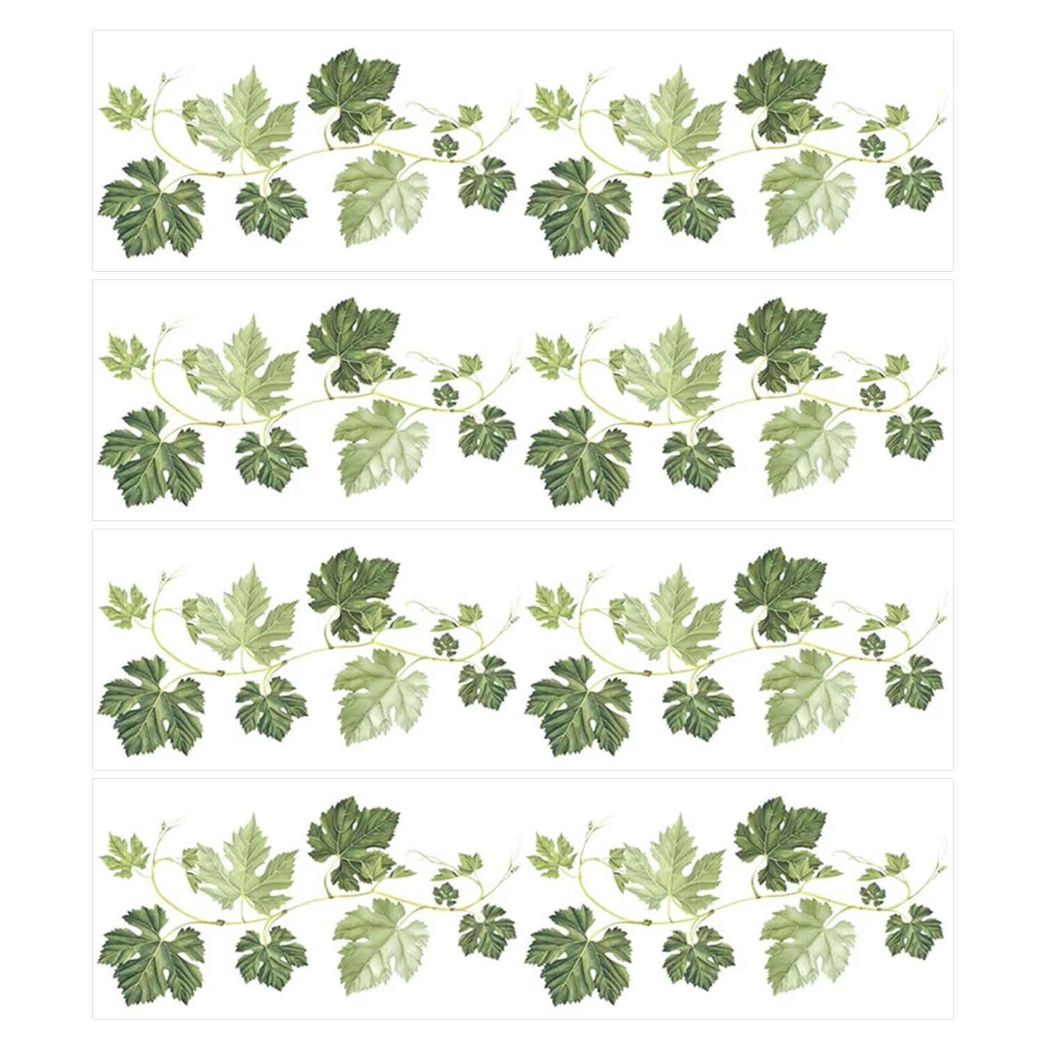 Наклейки на стіну Зелені рослини 8 листів 16 x 30 см Самоклейні, фото №1