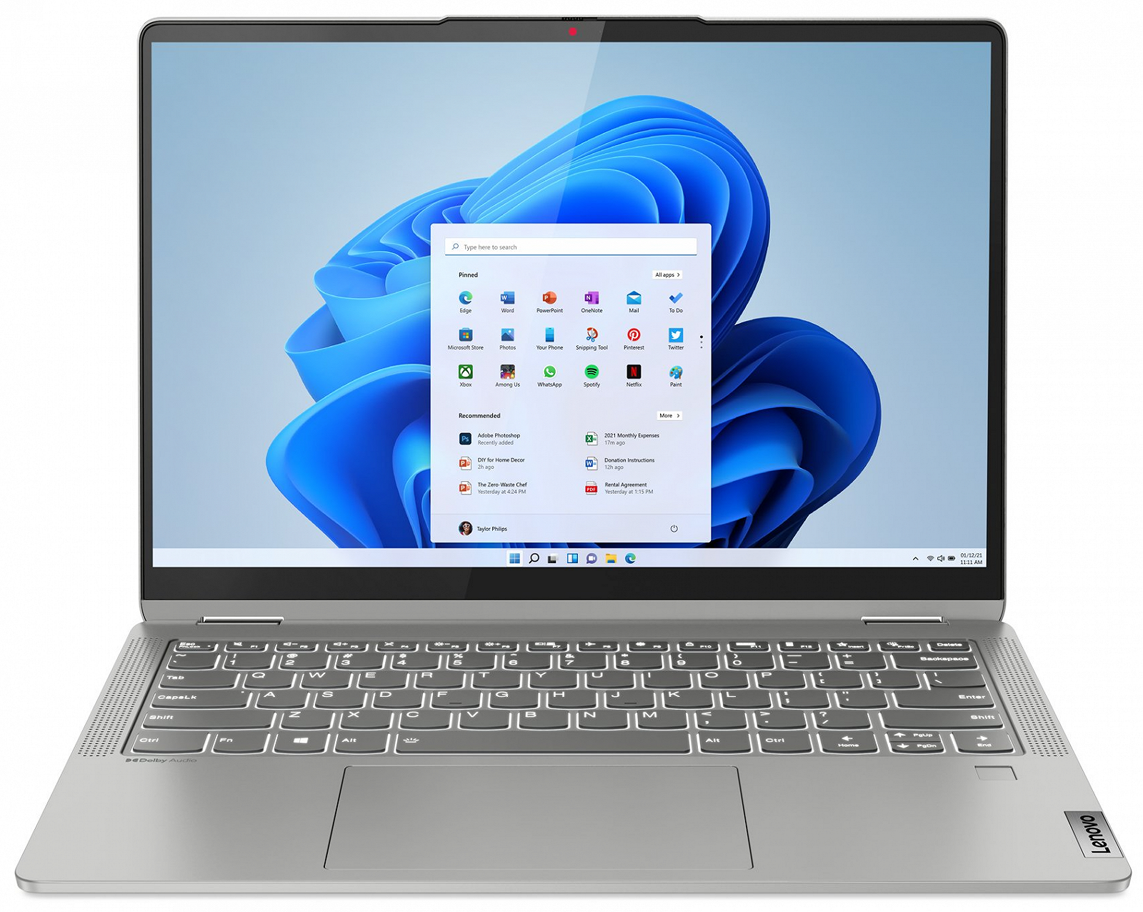 Ноутбук 14" Lenovo IdeaPad Flex 5 14ALC7 AMD Ryzen 5 5500U RAM 8GB SSD 512GB 10год батарея Win11 Алюмінієвий корпус (UKR), фото №4