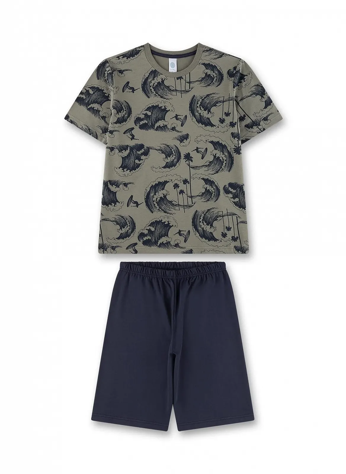 Комплект піжамний Sanetta для хлопчиків, шорти, зелений, фото №1 Комплект піжамний Sanetta для хлопчиків, шорти, зелений, фото №1